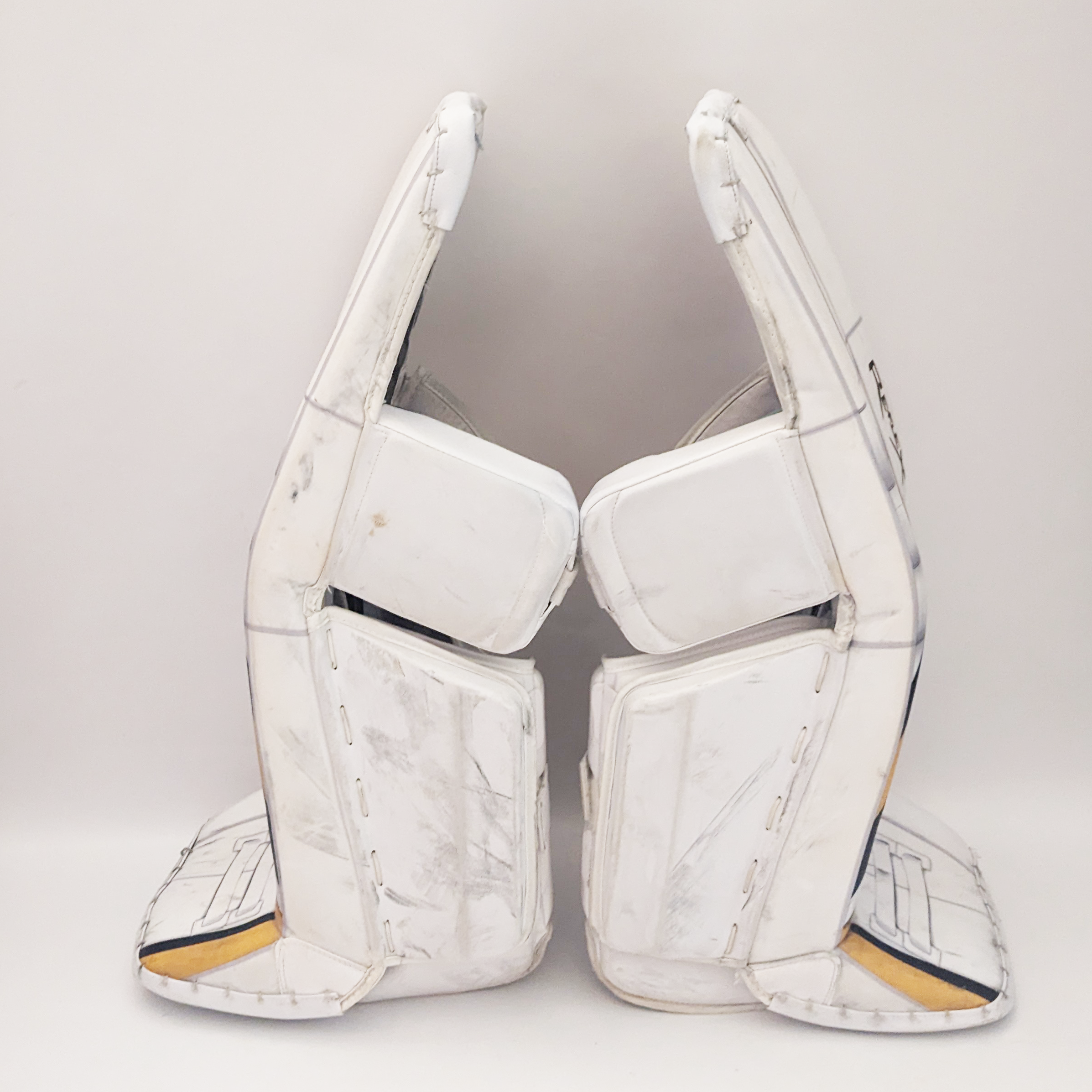 Bauer Supreme Ultrasonic - Pro Stock Gardien de but (Blanc/Bleu marine/Jaune)